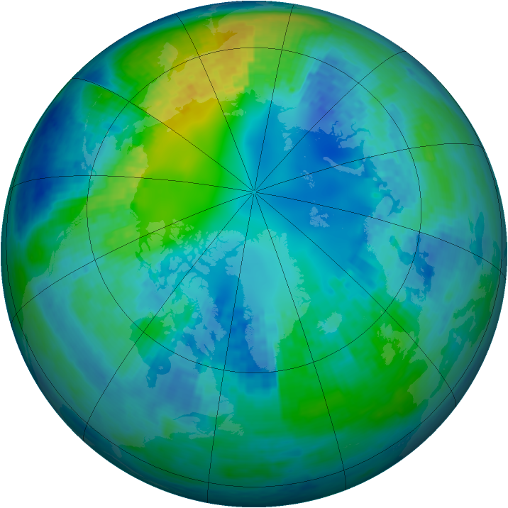 Arctic ozone map for 25 October 2004